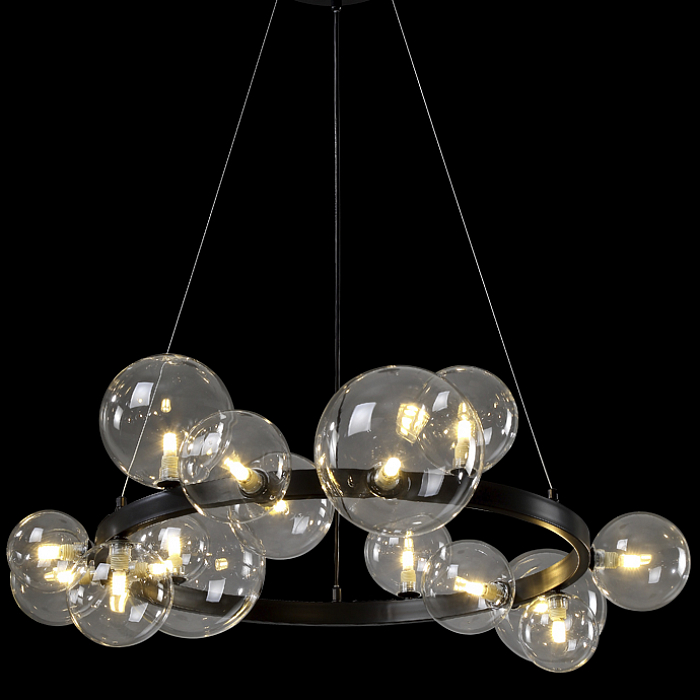 Люстра Crystal Lux AGATA SP15 V2 BLACK/TRANSPARENTE