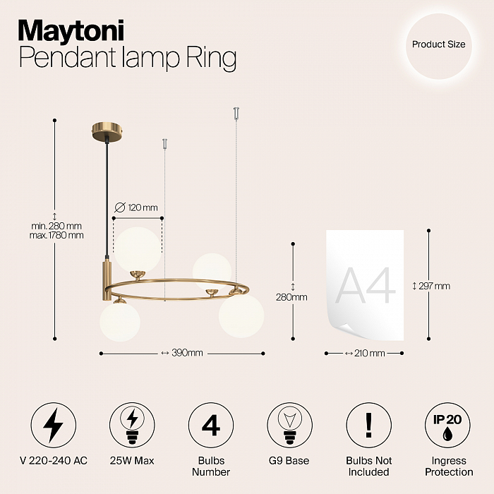 Светильник Maytoni MOD013PL-04BS1
